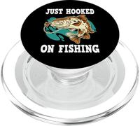 Just Hooked on Fishing Funny Fishing PopSockets PopGrip para MagSafe
