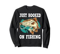 Just Hooked on Fishing Funny Fishing Sudadera