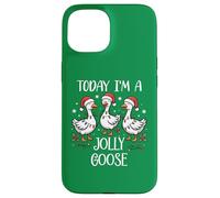 Just Jolly Goose Christmas Silly Festive Goose on The Loose Carcasa para iPhone 15