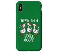 Just Jolly Goose Christmas Silly Festive Goose on The Loose Carcasa para iPhone X/XS