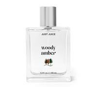 Just Juice Woody Amber - Perfume ámbar para mujer y hombre, aroma vainilla con clavo de olor, haba tonka, notas de humo de campamento - 100 ml