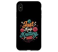 Just Keep Knitting Funny Knitter Hobby Crafter Gift Carcasa para iPhone XS Max