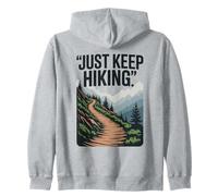 Just Keep Senderismo Sendero Montaña Naturaleza A Sudadera con Capucha