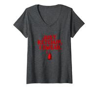 Just Ketchup I Swear Funny Food Lover Gráfico, Camiseta Cuello V, Mujer, Jaspeado Oscuro, M