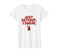 Just Ketchup I Swear Funny Food Lover Gráfico, Camiseta, Mujer, Blanco, M