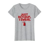 Just Ketchup I Swear Funny Food Lover Gráfico, Camiseta, Mujer, Gris Jaspeado, M