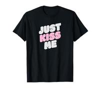 Just Kiss Me Flirty Retro Valentine Camiseta gráfica romántica Camiseta