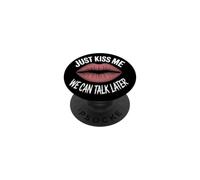 Just Kiss Me Frase para Ligar Fiesta De Solteros Coqueteo PopSockets PopGrip Adhesivo