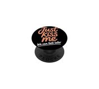 Just Kiss Me Frase para Ligar Fiesta De Solteros Coqueteo PopSockets PopGrip Adhesivo