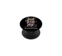 Just Kiss Me Frase para Ligar Fiesta De Solteros Coqueteo PopSockets PopGrip Adhesivo