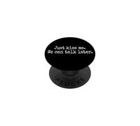 Just Kiss Me Frase para Ligar Fiesta De Solteros Coqueteo PopSockets PopGrip Adhesivo