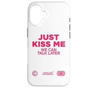 Just Kiss Me. We Can Talk Later Amor San Valentín Backprint Carcasa para iPhone 16