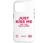 Just Kiss Me. We Can Talk Later Amor San Valentín Backprint Carcasa para iPhone 16 Pro