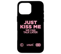 Just Kiss Me. We Can Talk Later Amor San Valentín Backprint Carcasa para iPhone 16 Pro MAX