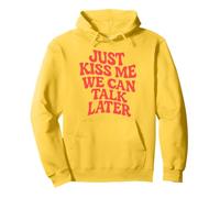 Just Kiss Me We Can Talk Later Chicas Party Estilo Ondulado Retro Sudadera con Capucha
