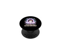 Just Kiss Me We Can Talk Later Cute Cat Humor Kawaii Anime PopSockets PopGrip Adhesivo