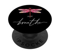 Just Libélulas Insectos Verano Respira Breathe Dragonfly PopSockets PopGrip Adhesivo