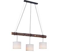 Just Light Bark lámpara colgante 3x40 W negro-madera-beige 11238-79