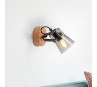 JUST LIGHT. Foco de pared Langström verde con pantalla de cristal