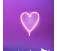 JUST LIGHT. GmbH Aplique LED Neon Herz, USB