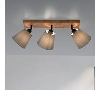 JUST LIGHT. GmbH Downlight Gerda Michel, de 3 luces, madera/tejido
