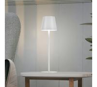 JUST LIGHT. Euria lámpara de mesa LED recargable, blanco, hierro, IP54
