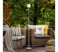 JUST LIGHT. GmbH JUST LIGHT. Euria lámpara de pie LED recargable, blanca, hierro, IP54