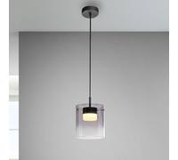 JUST LIGHT. GmbH JUST LIGHT. Lámpara colgante LED Elio, cristal ahumado, 1 luz, negro