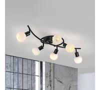 JUST LIGHT. GmbH JUST LIGHT. Loki plafón, 6 luces, negro, hierro, cristal