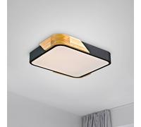 Bila Plafón LED (24 W, L x An x Al: 32 x 32 x 55 cm, Negro/Madera, Blanco cálido)