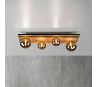 JUST LIGHT. GmbH JUST LIGHT. Plafón Stika verde, largo, 4 luces, madera