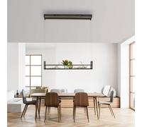 JUST LIGHT. GmbH Lámpara colgante LED Sontura, negra, de hierro, apta para colocar sobre