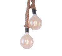 JUST LIGHT. Lámpara colgante Rope con cuerda, 2 luces