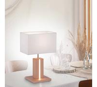 JUST LIGHT. Lámpara de mesa Amanda look madera 2 fuentes luz