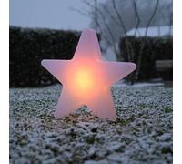 JUST LIGHT. GmbH Lámpara decorativa LED recargable Star, 39,5 cm de altura, IP44, blanca, RGBW
