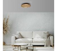 JUST LIGHT. GmbH Plafón LED Acústico, Ø 38 cm, madera natural, metal