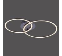 JUST LIGHT. Plafón LED Ivanka, dos anillos, negro EC:EPREL:921802