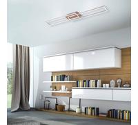 JUST LIGHT. Plafón LED Iven, dim, acero/madera, 110x25cm EC:EPREL:754995