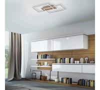 JUST LIGHT. Plafón LED Iven, dim, acero/madera, 50,4x42cm EC:EPREL:921392