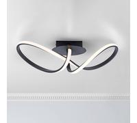 JUST LIGHT. GmbH Plafón LED Maria, atenuable, negro True