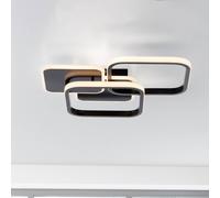 JUST LIGHT. GmbH Plafón LED Sevent, angular, 3.000 K, negro