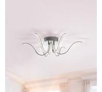 JUST LIGHT. GmbH Plafón LED Valerie 6 luces Ø67cm acero