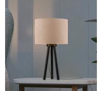 JUST LIGHT. Green Duro lámpara de mesa, textil, trípode, beige