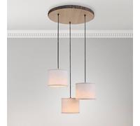 JUST LIGHT. Lámpara colgante Bark, 3 luces, rondel