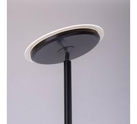 JUST LIGHT. Lámpara de pie LED Hans con lámpara de lectura, redonda, negra