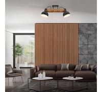 JUST LIGHT. Plafón Cup 2.0, 2 luces negro, metal