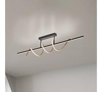 JUST LIGHT. Plafón LED Emanda, hierro, latón negro