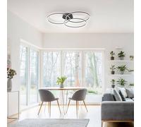 JUST LIGHT. Plafón LED Ivanka, 3 anillos, negro EC:EPREL:921806