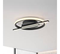 JUST LIGHT. Plafón LED Korsa, negro, Ø31cm, atenuable