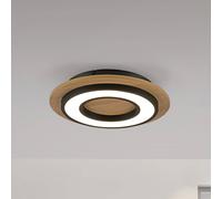 JUST LIGHT. Plafón LED Tola, redondo, madera, 3.000 K